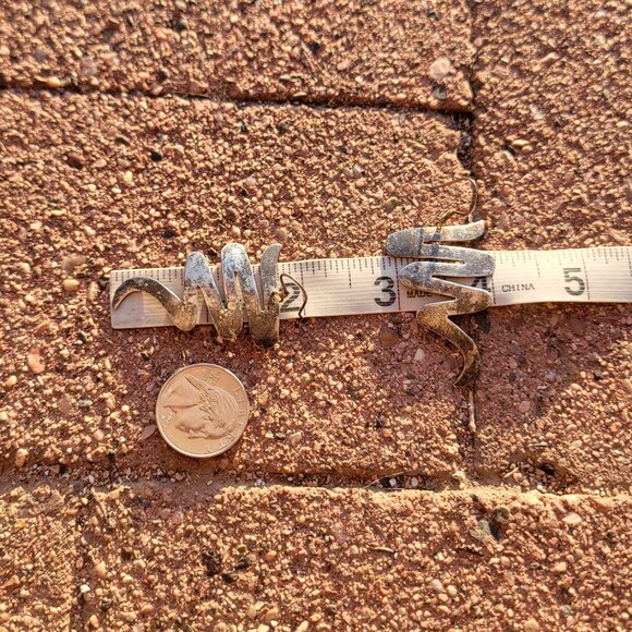 Vintage 925 sterling silver handmade MEXICO modernist swirl zig zag squiggle - Picture 11 of 14